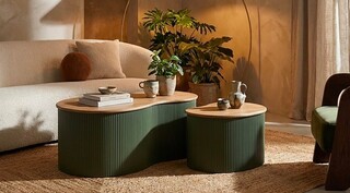 Verde;Maro, Set 2 masute 87x53x32 cm