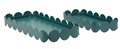 Set 2 tavi decorative, Mauro Ferretti, Saturn Rectangular, 40x16.5x4.5 cm, metal, turcoaz