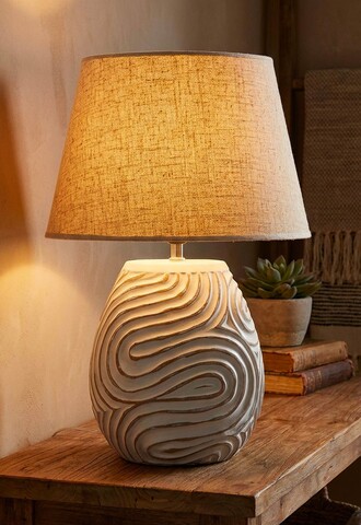 Lampa de masa, Mauro Ferretti, Oblix, 35x55 cm, polirasina/fier/textil, multicolor