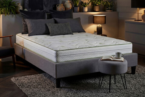 Saltea ortopedica Aloe Vera PLUS Dual Confort, 140x200x30cm, Memory 4 cm, 7 zone de confort, reversibila, fermitate medie