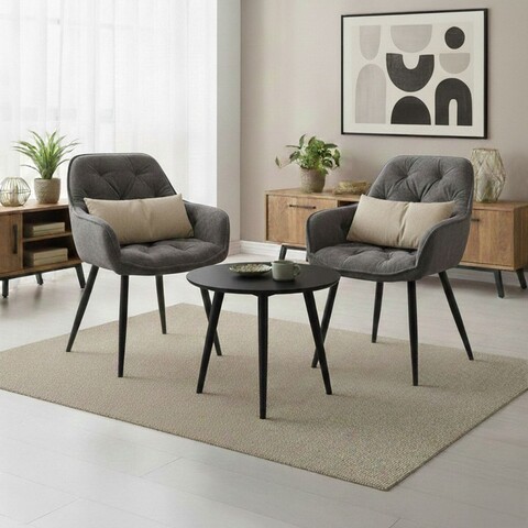 Scaun Fussy, Homla, 63x57x84 cm, metal/poliester, gri