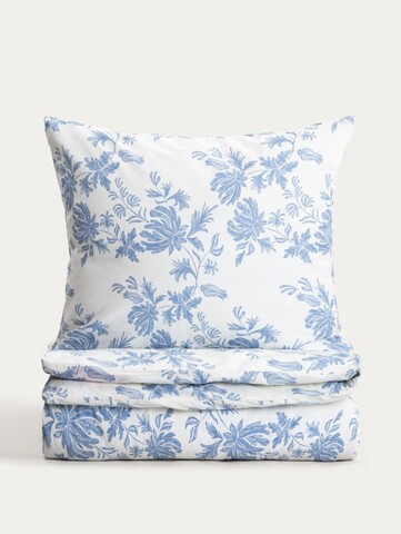 Lenjerie de pat King Size, Taleia, Homla, 200x220 cm, 3 piese, bumbac, alb/albastru