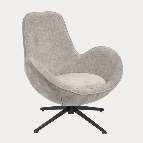 Fotoliu Lunaire, Homla, 86x76x87 cm, metal/catifea din poliester, bej