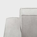 Canapea modulara 3 locuri Lykke, Homla, 263x88x73 cm, catifea din poliester, gri deschis
