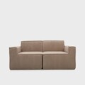 Canapea modulara 2 locuri Lykke, Homla, 190x88x73 cm, catifea din poliester, bej
