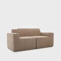 Canapea modulara 2 locuri Lykke, Homla, 190x88x73 cm, catifea din poliester, bej