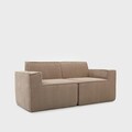 Canapea modulara 2 locuri Lykke, Homla, 190x88x73 cm, catifea din poliester, bej