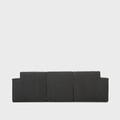 Canapea modulara 3 locuri Lykke, Homla, 263x88x73 cm, catifea din poliester, gri inchis
