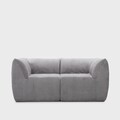 Canapea modulara 2 locuri Svela, Homla, 168x80x60.5 cm, catifea din poliester, gri