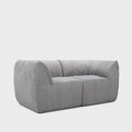 Canapea modulara 2 locuri Svela, Homla, 168x80x60.5 cm, catifea din poliester, gri