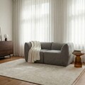 Canapea modulara 2 locuri Svela, Homla, 168x80x60.5 cm, catifea din poliester, gri