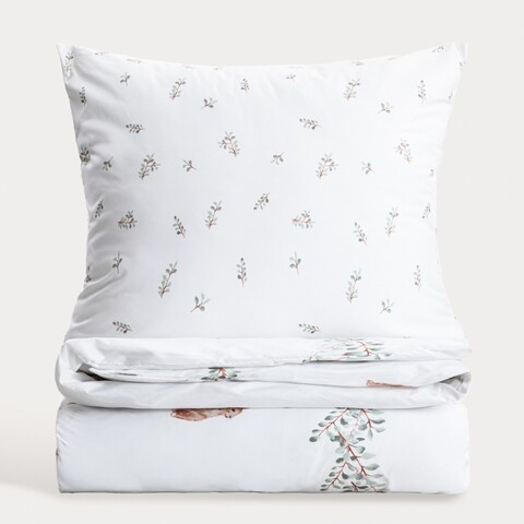 Lenjerie de pat pentru o persoana Sheper, Homla, 140x200 cm, 2 piese, microfibra din poliester, alb