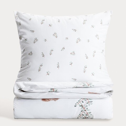 Lenjerie de pat dubla Sheper, Homla, 160x200 cm, 3 piese, microfibra din poliester, alb