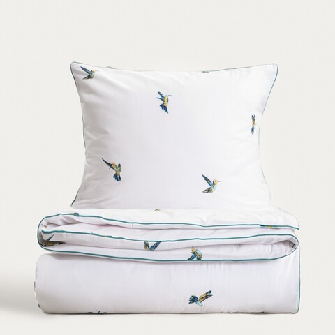 Lenjerie de pat King Size, Elise, Homla, 200x220 cm, 3 piese, bumbac, alb