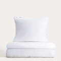 Lenjerie de pat dubla Bamsa, Homla, 160x200 cm, 3 piese, satin de bambus, alb