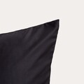 Lenjerie de pat King Size, Bamsa, Homla, 200x220 cm, 3 piese, satin de bambus, negru