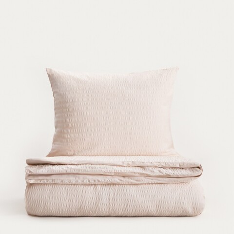 Lenjerie de pat dubla Retie, Homla, 160x200 cm, 3 piese, bumbac, bej