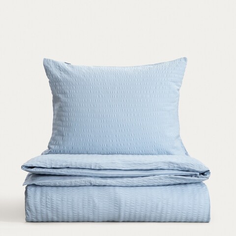 Lenjerie de pat dubla Retie, Homla, 160x200 cm, 3 piese, bumbac, albastru