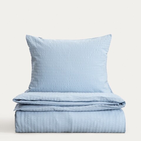 Lenjerie de pat King Size, Retie, Homla, 200x220 cm, 3 piese, bumbac, albastru