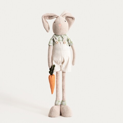 Decoratiune iepure cu morcov Mattia, Homla, 17x13x79 cm, poliester/metal, multicolor