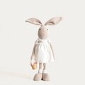 Decoratiune iepure cu cos Mattia, Homla, 17x13x79 cm, poliester/metal, bej/alb