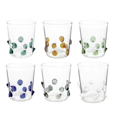 Set 6 pahare, Ginevrine, Brandani, 9x10 cm, 500 ml, sticla borosilicata