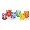 Set 6 pahare, Pavone, Brandani, 8x10.5 cm, 400ml, sticla, multicolor