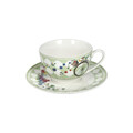 Set 2 cesti cu farfurie pentru ceai, Wonderland, Brandani, 15x7.5 cm, 200 ml, portelan New Bone China