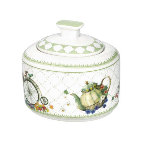 Zaharnita cu capac, Wonderland, Brandani, 10x9x9.5 cm, 350 ml, portelan New Bone China