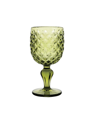 Set 6 pahare, Scudo, Brandani, 8.5x17 cm, 320 ml, sticla, verde