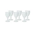 Set 6 pahare, Diamante Bianco, Brandani, 8x16 cm, 250 ml, sticla, alb