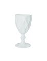 Set 6 pahare, Diamante Bianco, Brandani, 8x16 cm, 250 ml, sticla, alb