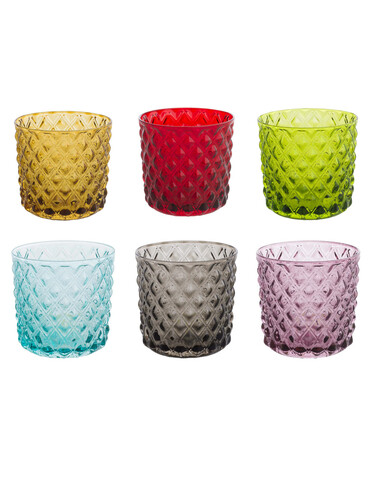 Set 6 pahare, Rombi, Brandani, 9x8.5 cm, 300 ml, sticla