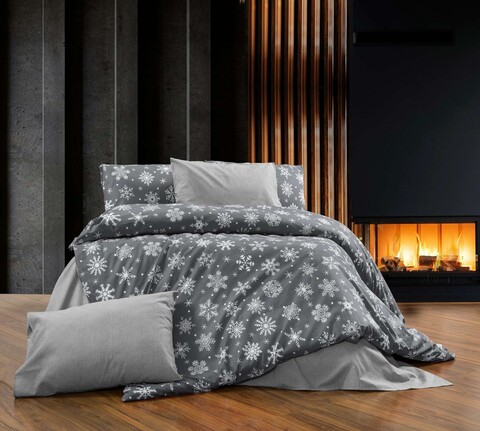 Set husă de pilotă dublă (FR), L'essentiel Maison, Chr-Coverset-5, Alb/Gri