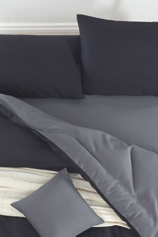 Lenjerie de pat pentru o persoana Single XXL (DE), 2 piese, L'essentiel Maison, Mix, Negru / Fume