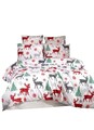 Lenjerie de pat dubla (EU) (IT), 3 piese, L'essentiel Maison, Geyik, Alb / Roșu / Verde / Gri