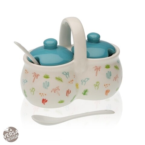 Recipient dublu pentru zahar, Versa, Doble Parana, 12 cm, ceramica