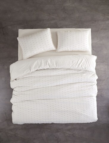 Lenjerie de pat dubla Super King (EU) (IT), L'essentiel Maison, Point v2, Crem/Negru