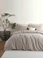 Lenjerie de pat pentru o persoana (DE), L'essentiel Maison, Tommy Dark, Gri / Alb-gălbui