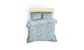 Lenjerie de pat dubla, L'essentiel Maison, Chicory, Albastru/Alb
