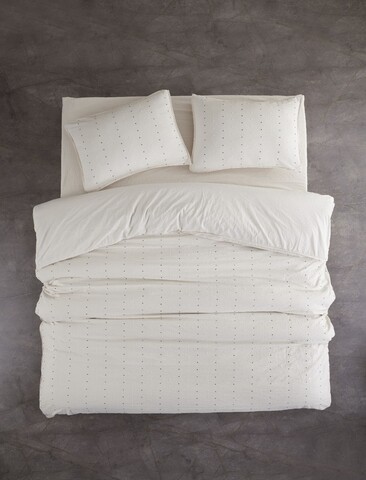 Lenjerie de pat dubla Super King (FR), L'essentiel Maison, Encorte, Crem/Negru