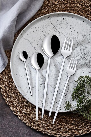 Set tacamuri, Hermia, 207PLM1105, Furculiță de masă: 21 x 1,4 cm (6 bucăți), Crom