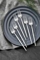 Set tacamuri, Hermia, 207PLM1105, Furculiță de masă: 21 x 1,4 cm (6 bucăți), Crom