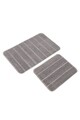 Set covorase de baie, L'essentiel Maison, Yeni Cizgili, Gri