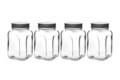 Set recipiente cu capac, Hermia, 238PLN1307, Dimensiune: 8,5 x 8,5 x 14 cm / 660 ml (4 bucăți), Argintiu