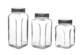 Set recipiente cu capac, Hermia, 238PLN1308, Dimensiune: 8,5 x 8,5 x 14 cm / 660 ml (1 bucată), Argintiu