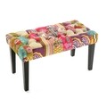 Bancheta, Versa, Pie Cama Patchwork, 80 x 40 x 43 cm, lemn/poliester, multicolor