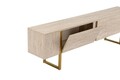 Comoda TV, Nordure, Serenity, 180x50x30 cm, Travertin / Auriu