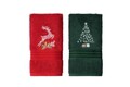 Set prosoape, L'essentiel Maison, New Year, Verde / Roșu / Alb