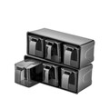 Set recipiente pentru condimente, Hermia, 318QUX1137, Suport: 12,5 x 27 x 20 cm (2 bucăți), Negru